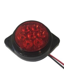 GloboStar® 115412 Πλευρικά Φώτα Όγκου Φορτηγών FLAT BULLET LED 7 SMD DC 24V Αδιάβροχο IP66 Κόκκινο