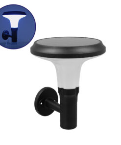 GLOBOSTAR® SOLARTIS 12129 Μοντέρνο Φωτιστικό Τοίχου - Απλίκα LED 10W 1000lm 180° με Ενσωματωμένο Φωτοβολταϊκό Panel 6V 5W & Επαναφορτιζόμενη Μπαταρία Li-ion 3.2V 6000mAh με Αισθητήρα Ημέρας-Νύχτας Αδιάβροχο IP65 Ψυχρό Λευκό 6000K - Γκρι Ανθρακί - Μ26 x Π33 x Υ28cm - 2 Χρόνια Εγγύηση
