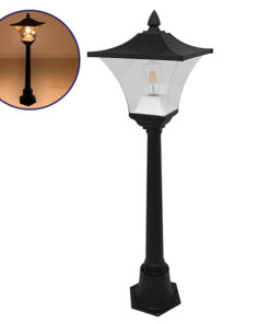 GLOBOSTAR® DIRAHIO 12148 Φωτιστικό Κολωνάκι Κήπου με Ντουί 1 x E27 120° AC 220-240V Αδιάβροχο IP65 - Γκρι Ανθρακί - Μ32 x Π32 x Υ109cm