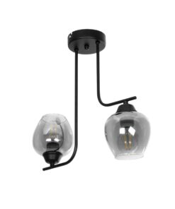 Alternative view of GLOBOSTAR® GLOSSA 201-0091 Vintage Φωτιστικό Οροφής με Ντουί 2 x E27 AC 220-240V IP20 - Μαύρο & Μαύρο Φιμέ - Μ40 x Π15 x Υ17cm