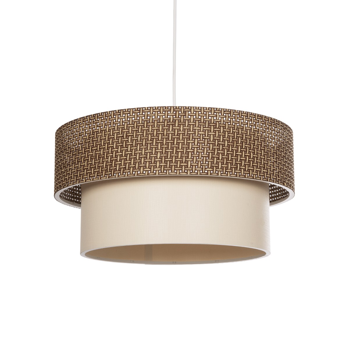 GLOBOSTAR® LIVA 203-0175 Μοντέρνο Κρεμαστό Φωτιστικό Οροφής με Ντουί 1 x E27 AC 220-240V IP20 - Καφέ & Μπεζ - Μ38 x Π38 x Υ30cm - Image 2