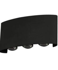 ΑΠΛΙΚΑ ΤΟΙΧΟΥ ΑΛΟΥΜΙΝΙΟΥ UP -DOWN 6x1W 469Lm 3000K 170x80x40mm IP54 ΜΑΥΡΗ ARTE ILLUMINA EUROLAMP 145-20256