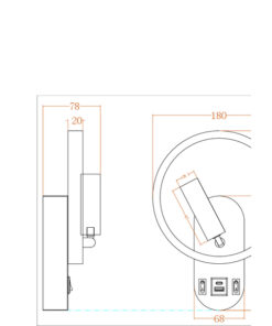 ΑΠΛΙΚΑ ΑΝΑΓΝΩΣΗΣ ΔΙΠΛΟΥ ΦΩΤΙΣΜΟΥ LED 3+10W 150+350Lm 3000K 180x78x243mm ΜΕ USB TYPE C ΜΑΥΡΗ ARTE ILLUMINA FORMA EUROLAMP 145-22081