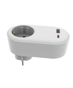 ΑΝΤΑΠΤΟΡΑΣ ΣΟΥΚΟ ΜΕ 2 USB (Type C+ Type A) ΛΕΥΚΟ ΜΕ ΠΡΟΣΤΑΣΙΑ ΕΠΑΦΩΝ EUROLAMP 147-09014