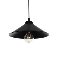 GLOBOSTAR® FONTE 203-0080 Μοντέρνο Κρεμαστό Φωτιστικό Οροφής με Ντουί 1 x E27 AC 220-240V IP20 - Μαύρο - Μ25.5 x Π25.5 x Υ10cm