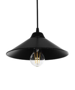 GLOBOSTAR® FONTE 203-0080 Μοντέρνο Κρεμαστό Φωτιστικό Οροφής με Ντουί 1 x E27 AC 220-240V IP20 - Μαύρο - Μ25.5 x Π25.5 x Υ10cm
