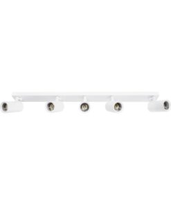 kelvo® SPOTA KLV-101-0143 Κινούμενο Φωτιστικό Σποτ Οροφής για 5 Λάμπες MR16 με Ντουί GU10 AC 220-240V IP20 – Λευκό Ματ – Μ79.5 x Π6.3 x Υ14cm