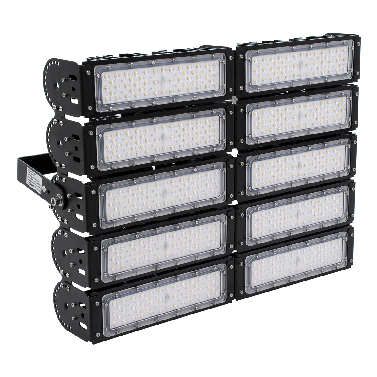 GLOBOSTAR® GOLIATH 90104 Προβολέας για Γήπεδα Tennis & Ποδοσφαίρου 5x5 LED 500W 75000lm 75°x135° SDCM<5 Fish Eye Lens AC 220-240V Αδιάβροχο IP65 IK08 Φυσικό Λευκό 5000K - Lumileds SMD Chip & Mean Well Driver - Μαύρο Ματ - Μ62 x Π22 x Υ45cm - 5 Χρόνια Εγγύηση - Image 3