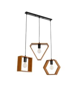 GLOBOSTAR® ELISE 999-0034 Μοντέρνο Κρεμαστό Φωτιστικό Οροφής με Ντουί 3 x E27 AC 220-240V IP20 - Καφέ & Μαύρο - Μ74 x Π9 x Υ40cm