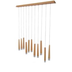 GLOBOSTAR® CALISTA 10001254 Μοντέρνο Κρεμαστό Φωτιστικό Οροφής με Ντουί 11 x G4 AC 220-240V IP20 - Μπεζ - Μ120 x Π8 x Υ33cm