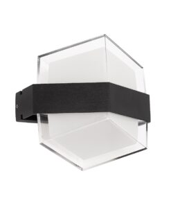 GLOBOSTAR® EMPIRE 60780 Μοντέρνο Φωτιστικό Τοίχου – Απλίκα LED 12W 1260lm 120° AC 220-240V Αδιάβροχο IP65 Φυσικό Λευκό 4500K – Bridgelux SMD Chip & TÜV SÜD Driver – Μαύρο Ματ – Μ18.5 x Π10 x Υ17.5cm – 3 Χρόνια Εγγύηση