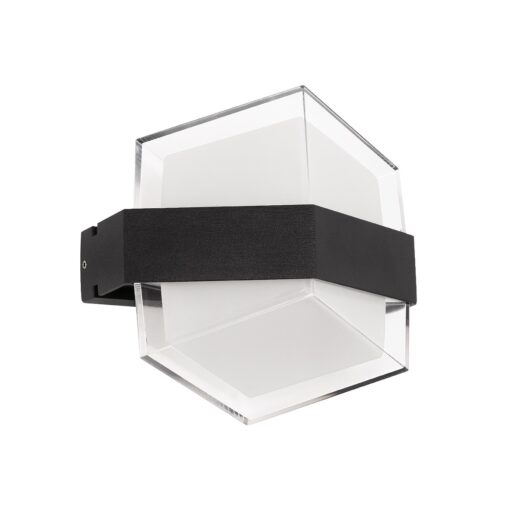 GLOBOSTAR® EMPIRE 60780 Μοντέρνο Φωτιστικό Τοίχου – Απλίκα LED 12W 1260lm 120° AC 220-240V Αδιάβροχο IP65 Φυσικό Λευκό 4500K – Bridgelux SMD Chip & TÜV SÜD Driver – Μαύρο Ματ – Μ18.5 x Π10 x Υ17.5cm – 3 Χρόνια Εγγύηση