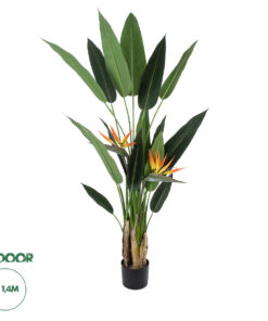 GloboStar® Artificial Garden STRELITZIA REGINAE 20032 Τεχνητό Διακοσμητικό Φυτό Στρελίτσια - Πουλί του Παραδείσου Υ140cm