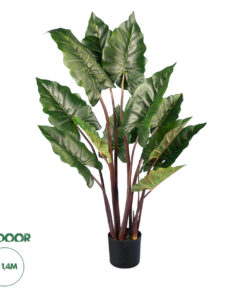 GloboStar® Artificial Garden RAINBOW TARO 20055 Τεχνητό Διακοσμητικό Φυτό Κολοκασία Υ140cm
