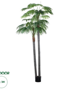 GloboStar® Artificial Garden PALM TREE 20086 Τεχνητό Διακοσμητικό Φυτό Φοινικόδεντρο Βεντάλια Υ300cm