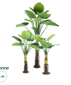 GloboStar® Artificial Garden TARO SET 20089 Τεχνητό Διακοσμητικό Σετ Φυτών Κολοκασία A:Υ300cm B:Υ210cm C:Υ160cm
