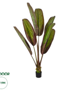 GloboStar® Artificial Garden BLOODY BANANA TREE 20118 - Τεχνητό Διακοσμητικό Φυτό Αιματόφυλλη Μπανανιά - Μπανανόδεντρο Υ190cm