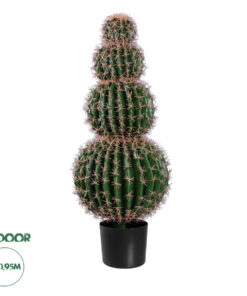 GloboStar® Artificial Garden FEROCACTUS 20138 Τεχνητό Διακοσμητικό Φυτό Φερόκακτος Υ95cm