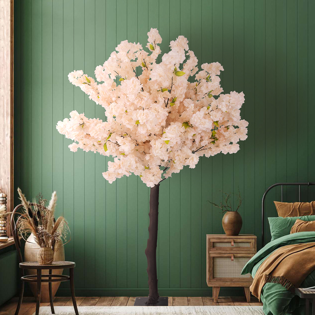 GloboStar® Artificial Garden SALMON CHERRY BLOSSOM TREE 20139 Τεχνητό Διακοσμητικό Δέντρο Σομόν Κερασιά Υ160cm - Image 7