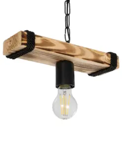 GLOBOSTAR® GLISTER 201-0001 Vintage Κρεμαστό Φωτιστικό Οροφής με Ντουί 1 x E27 AC 220-240V IP20 - Μπεζ & Μαύρο - Μ30 x Π9 x Υ10cm
