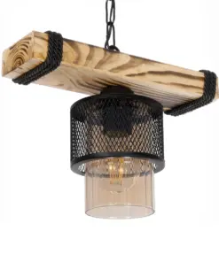 GLOBOSTAR® GLORA 201-0007 Vintage Κρεμαστό Φωτιστικό Οροφής με Ντουί 1 x E27 AC 220-240V IP20 - Μπεζ & Μαύρο - Μ29 x Π12 x Υ21cm