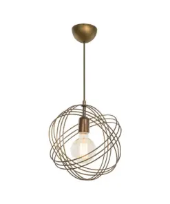 GLOBOSTAR® GLOWN 201-0022 Μοντέρνο Κρεμαστό Φωτιστικό Οροφής με Ντουί 1 x E27 AC 220-240V IP20 - Χρυσό - Μ30 x Π30 x Υ70cm