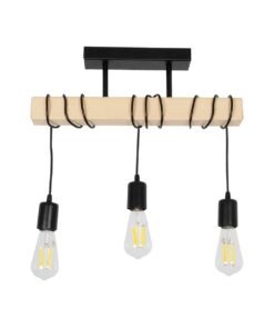GLOBOSTAR® LUCITA 201-0031 Vintage Φωτιστικό Οροφής με Ντουί 3 x E27 AC 220-240V IP20 – Μαύρο & Μπεζ – Μ50 x Π27 x Υ112cm