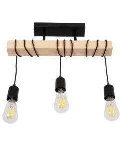 GLOBOSTAR® LUCITA 201-0031 Vintage Φωτιστικό Οροφής με Ντουί 3 x E27 AC 220-240V IP20 – Μαύρο & Μπεζ – Μ50 x Π27 x Υ112cm