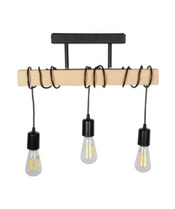 GLOBOSTAR® LUCITA 201-0031 Vintage Φωτιστικό Οροφής με Ντουί 3 x E27 AC 220-240V IP20 – Μαύρο & Μπεζ – Μ50 x Π27 x Υ112cm