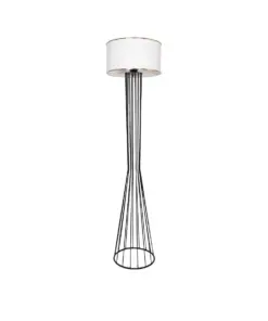 GLOBOSTAR® NOVA 201-0036 Μοντέρνο Επιδαπέδιο Φωτιστικό με Ντουί 1 x E27 AC 220-240V IP20 - Μαύρο & Λευκό - Μ36 x Π36 x Υ148cm