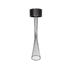 GLOBOSTAR® NOVA 201-0037 Μοντέρνο Επιδαπέδιο Φωτιστικό με Ντουί 1 x E27 AC 220-240V IP20 - Μαύρο - Μ36 x Π36 x Υ148cm