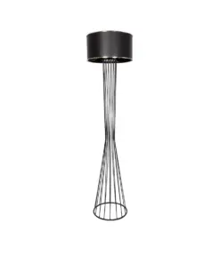 GLOBOSTAR® NOVA 201-0037 Μοντέρνο Επιδαπέδιο Φωτιστικό με Ντουί 1 x E27 AC 220-240V IP20 - Μαύρο - Μ36 x Π36 x Υ148cm