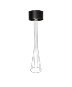 GLOBOSTAR® NOVA 201-0038 Μοντέρνο Επιδαπέδιο Φωτιστικό με Ντουί 1 x E27 AC 220-240V IP20 - Λευκό & Μαύρο - Μ36 x Π36 x Υ148cm