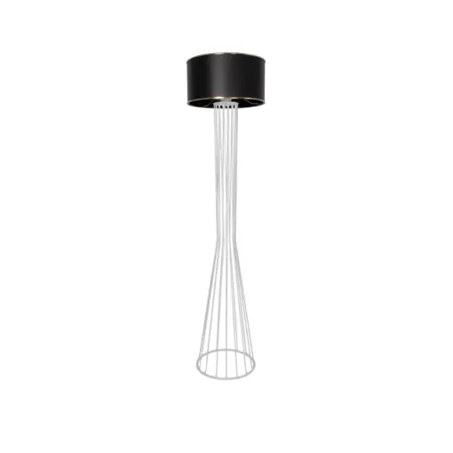 GLOBOSTAR® NOVA 201-0038 Μοντέρνο Επιδαπέδιο Φωτιστικό με Ντουί 1 x E27 AC 220-240V IP20 - Λευκό & Μαύρο - Μ36 x Π36 x Υ148cm