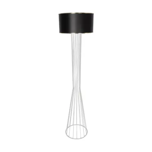 GLOBOSTAR® NOVA 201-0038 Μοντέρνο Επιδαπέδιο Φωτιστικό με Ντουί 1 x E27 AC 220-240V IP20 - Λευκό & Μαύρο - Μ36 x Π36 x Υ148cm - Image 4