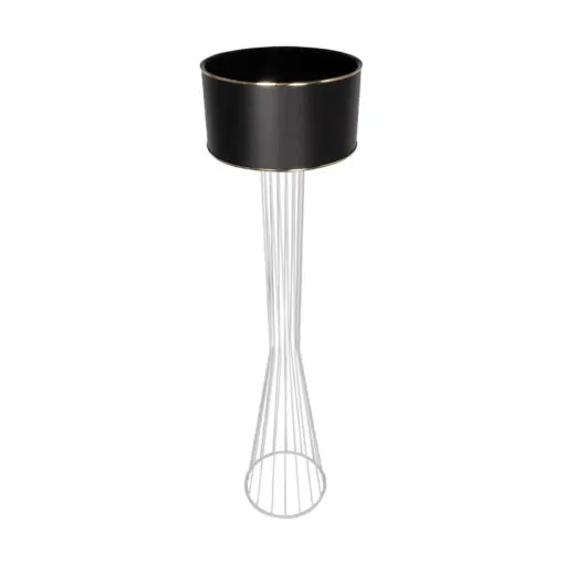 GLOBOSTAR® NOVA 201-0038 Μοντέρνο Επιδαπέδιο Φωτιστικό με Ντουί 1 x E27 AC 220-240V IP20 - Λευκό & Μαύρο - Μ36 x Π36 x Υ148cm - Image 6