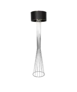 GLOBOSTAR® NOVA 201-0039 Μοντέρνο Επιδαπέδιο Φωτιστικό με Ντουί 1 x E27 AC 220-240V IP20 - Ασημί & Μαύρο - Μ36 x Π36 x Υ148cm