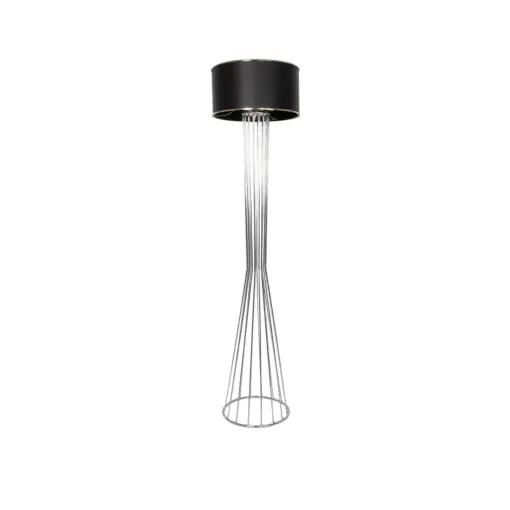 GLOBOSTAR® NOVA 201-0039 Μοντέρνο Επιδαπέδιο Φωτιστικό με Ντουί 1 x E27 AC 220-240V IP20 - Ασημί & Μαύρο - Μ36 x Π36 x Υ148cm
