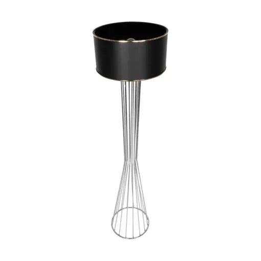 GLOBOSTAR® NOVA 201-0039 Μοντέρνο Επιδαπέδιο Φωτιστικό με Ντουί 1 x E27 AC 220-240V IP20 - Ασημί & Μαύρο - Μ36 x Π36 x Υ148cm - Image 6