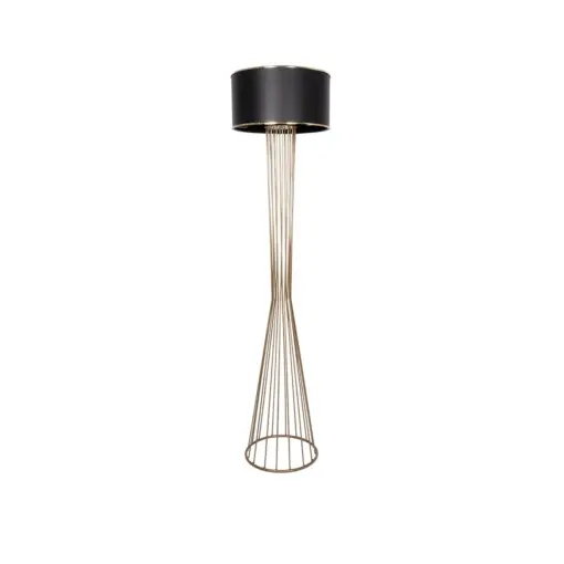 GLOBOSTAR® NOVA 201-0041 Μοντέρνο Επιδαπέδιο Φωτιστικό με Ντουί 1 x E27 AC 220-240V IP20 - Χρυσό & Μαύρο - Μ36 x Π36 x Υ148cm