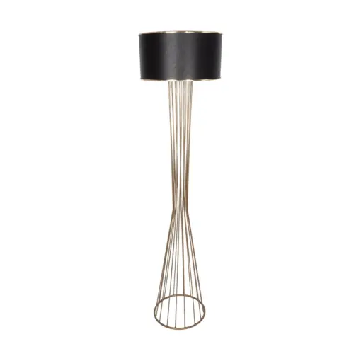 GLOBOSTAR® NOVA 201-0041 Μοντέρνο Επιδαπέδιο Φωτιστικό με Ντουί 1 x E27 AC 220-240V IP20 - Χρυσό & Μαύρο - Μ36 x Π36 x Υ148cm - Image 4