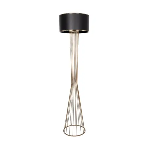 GLOBOSTAR® NOVA 201-0041 Μοντέρνο Επιδαπέδιο Φωτιστικό με Ντουί 1 x E27 AC 220-240V IP20 - Χρυσό & Μαύρο - Μ36 x Π36 x Υ148cm - Image 5