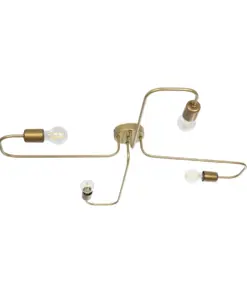 GLOBOSTAR® MOORNA 201-0065 Vintage Φωτιστικό Οροφής με Ντουί 4 x E27 AC 220-240V IP20 - Χρυσό - Μ97 x Π97 x Υ7cm