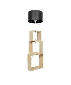 GLOBOSTAR® LUMO 201-0070 Μοντέρνο Επιδαπέδιο Φωτιστικό με Ντουί 1 x E27 AC 220-240V IP20 - Μπεζ & Μαύρο - Μ37 x Π36 x Υ136cm