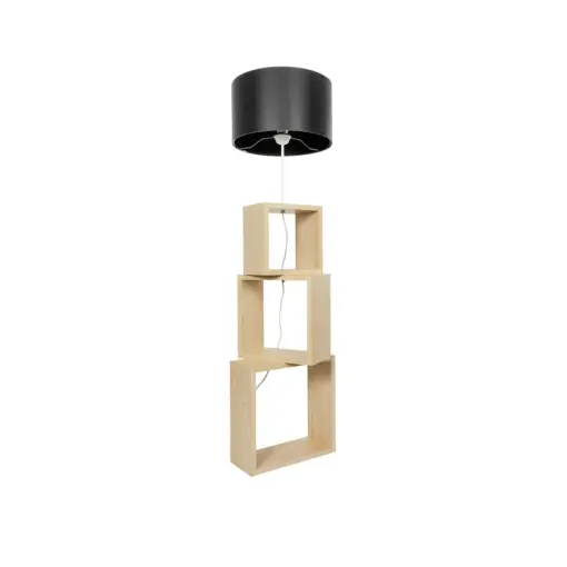 GLOBOSTAR® LUMO 201-0070 Μοντέρνο Επιδαπέδιο Φωτιστικό με Ντουί 1 x E27 AC 220-240V IP20 - Μπεζ & Μαύρο - Μ37 x Π36 x Υ136cm