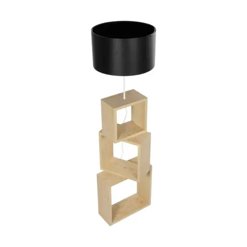 GLOBOSTAR® LUMO 201-0070 Μοντέρνο Επιδαπέδιο Φωτιστικό με Ντουί 1 x E27 AC 220-240V IP20 - Μπεζ & Μαύρο - Μ37 x Π36 x Υ136cm - Image 5