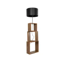 GLOBOSTAR® LUMO 201-0072 Μοντέρνο Επιδαπέδιο Φωτιστικό με Ντουί 1 x E27 AC 220-240V IP20 - Καφέ & Μαύρο - Μ37 x Π36 x Υ136cm