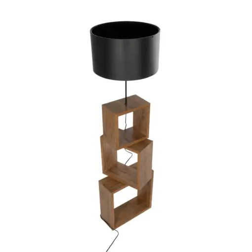 GLOBOSTAR® LUMO 201-0072 Μοντέρνο Επιδαπέδιο Φωτιστικό με Ντουί 1 x E27 AC 220-240V IP20 - Καφέ & Μαύρο - Μ37 x Π36 x Υ136cm - Image 5