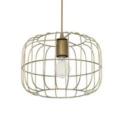 GLOBOSTAR® LUCANA 201-0074 Vintage Κρεμαστό Φωτιστικό Οροφής με Ντουί 1 x E27 AC 220-240V IP20 - Χρυσό - Μ29 x Π29 x Υ23cm