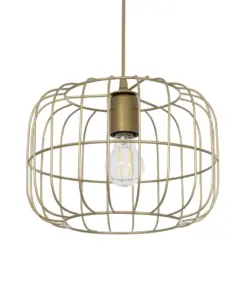 GLOBOSTAR® LUCANA 201-0074 Vintage Κρεμαστό Φωτιστικό Οροφής με Ντουί 1 x E27 AC 220-240V IP20 - Χρυσό - Μ29 x Π29 x Υ23cm